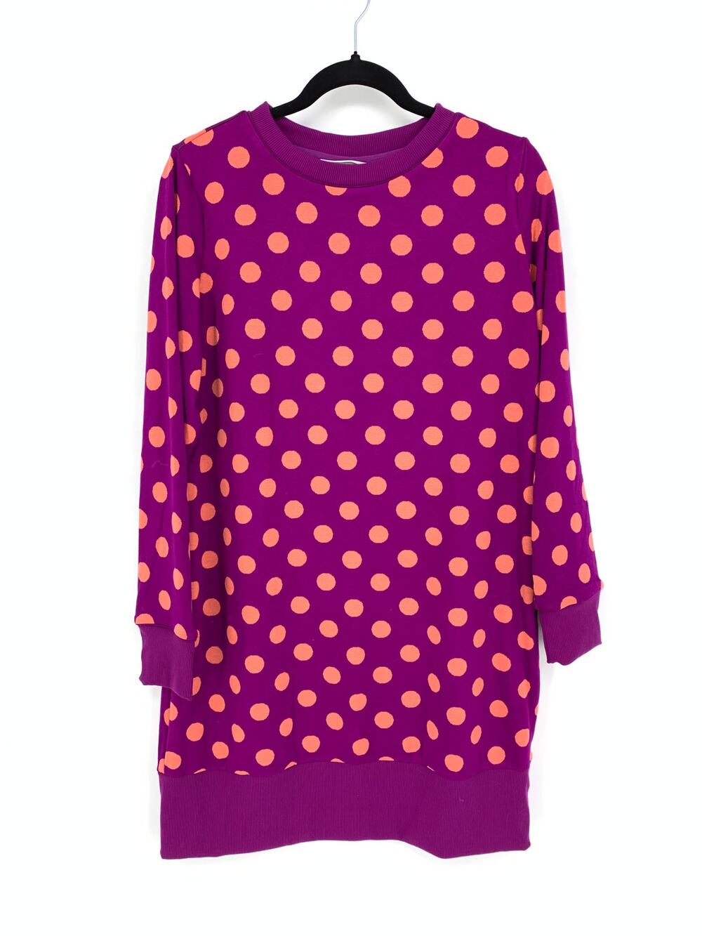 Victor Glemaud x Target Tunic Dress Women's Sz S Purple Polka Dot Long Sleeve